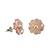 Paialco Mother of Pearl Flower Shape Earring Jackets Ball Rose Gold Tone 4MM