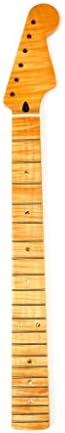 Gourd Electric Guitar Stratocaster Neck With Lacquer Finish, 21 Fret, Maple Fingerboard