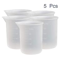 Hapy Shop 5 Pcs 100 ml Silicone Measuring Cup DIY Resin Glue Tools Cup for Making Handmade Craft Nonstick Silicone Mixing Cups