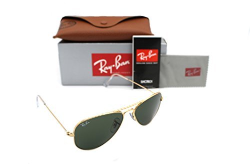RAY BAN AVIATOR RB 3044 L0207 52mm GOLD FRAME W/ G-15XLT GREEN SUNGLASSES SMALL