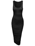 Awesome21 Women's Sleeveless Midi Length Rib Tank Dress