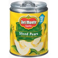 DEL MONTE: SLICED BARTLETT IN HEAVY SYRUP W/PULL-TOP...