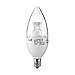 LE® 5W Dimmable C37 E12 LED Bulbs, 40W Incandescent Bulbs Equivalent, UL Listed, Candelabra Bulbs, 350lm, 120° Beam Angle, Warm White, 2700K, LED Candle Bulbs, LED Light Bulbs