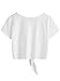 SweatyRocks Women's Loose Short Sleeve Summer Crop T-shirt Tops Blouse White#5 M