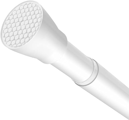 ZipGlo Duschvorhangstange, ausziehbar, Weiß, 101,6 cm bis 185,4 cm, ausziehbare Feder-Duschvorhangstange für Schrank, Fenster, 1 Stück