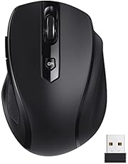 Wireless Mouse,Ergonomic Computer Mouse 2.4G with USB Receiver, 5 Adjustable DPI Levels PC Mouse,2400DPI USB mice for Laptop Chromebook Notebook MacBook Computer, Black