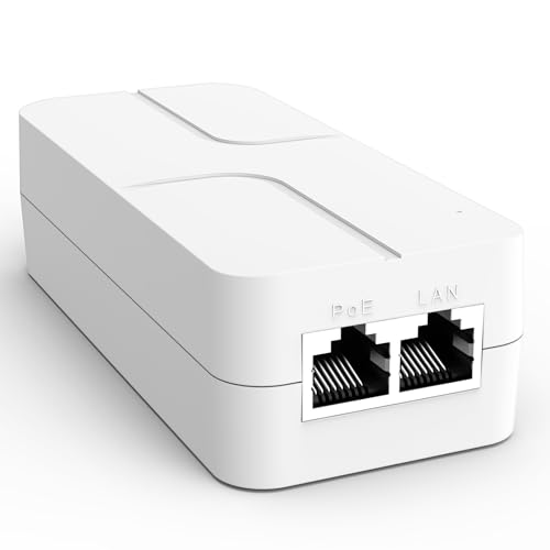 YuanLey PoE Injector 2.5G 30W, PoE+ Converts Non-PoE Port to PoE+, 52V IEEE 802.3at/AF, 10/100/1000/2500Mbps Ethernet Adapter Plug & Play, Up to 100m