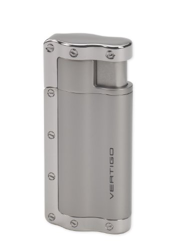 NEW Vertigo - Chrome - Regal - Wind Resistant Torch Flame Cigar & Cigarette Lighter -Fold-Out Cigar Punch -Finely Appointed Metal Housing