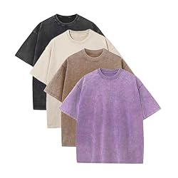 Suvipnee Men's Acid Wash T-Shirts Oversized Unisex