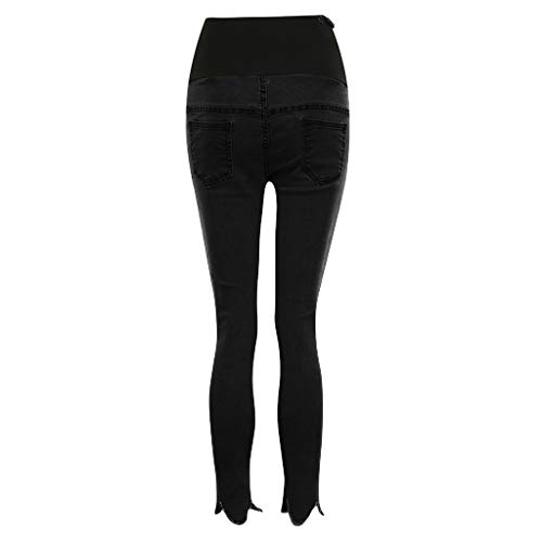 Dsood Ankle Trousers Slim for Women,Pregnant Woman Solid Jeans Maternity Pants Trousers Nursing Prop Belly Legging,Maternity Activewear Black - Thumbnail 3