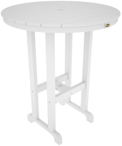 Trex Outdoor Monterey Bay Round Bar Table Color: Classic White, Table Size: 36"