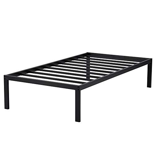 PrimaSleep 16 Inch Dura Comfort Steel Slat NonSlip Bed Frame, Twin, Black Pricepulse