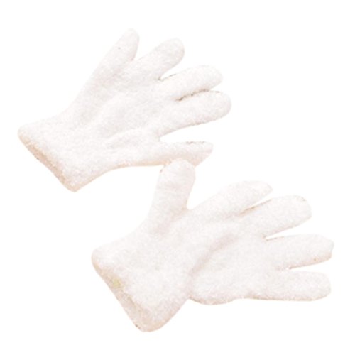 Digood Toddler Newborn Baby Girls Boys Knitting Cotton Mitten Finger Winter Warm Gloves (1-6 Years old, white)