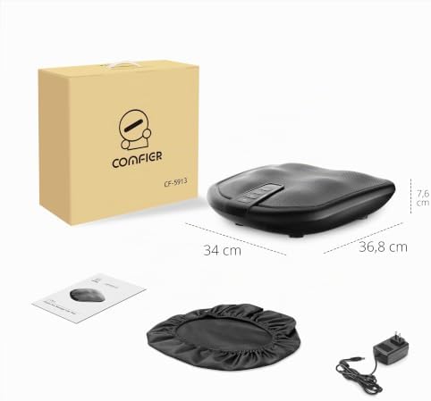 Elektrisches Fußmassagegerät mit Wärme und Knetfunktion, 2-in-1 Shiatsu Massagegerät für Füße und Rücken, elektrischer Fußwärmer für alle Fußgrößen, Geschenk für Männer und Frauen