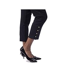 Cosas fundamentales: Pantalón de pierna delgada para dama, con control de barriga; súper elástico con botones dorados