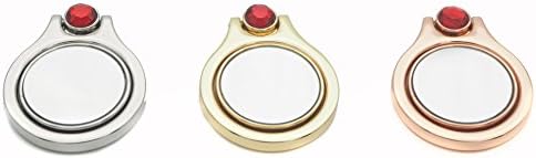 YougIka Mirror Phone Ring Holder attachable to Magnet, SINJIMORU Phone Grip Holder,Magnetic Car Mount or Phone Mount for iPhone and Android Smartphones (Gem style Silver + Rose gold + Gold)