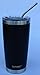 Double Wall Vacuum Insulated Stainless Steel Tumbler with Splash Proof Lid (20 oz, Midnight Black)