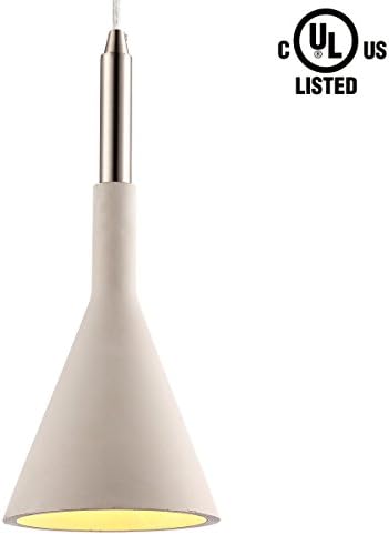 HOMIFORCE Vintage Style 1-light Concrete Pendant light with Cement Shade in Grey Finish-Modern Industrial Edison Style Hanging CL002801 (Sagittayius Grey)