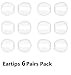 12PCS [Fit in The Case] Earbud Cover Accessories Ear Tips Earpads Compatible with Apple AirPods, JNSA Compatible with AirPods Tips 6 Pairs White