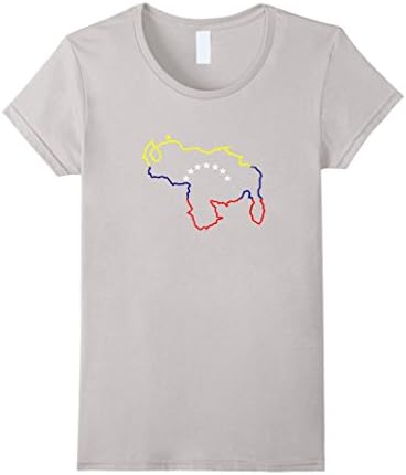 Womens VENEZUELA MAP SEVEN STARS  TRICOLOR SHIRT Large Silver