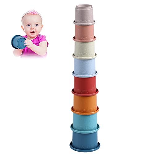 BUILPLAY Stacking Cups Toys for Toddlers, Stackable Building Nesting