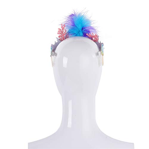 image for MIS1950s Adjustable Feather Marine Shell Coral Series Headband Lady Co