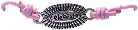 Inspirational 2 Sided 'Live Celebrate' Light Pink Stretch Bracelet
