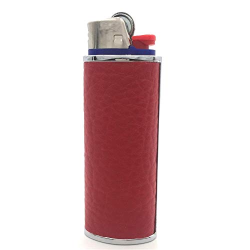 Lucklybestseller Metal Leather Lighter Case Cover Holder for BIC Full Size Lighter Type J6