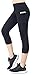Neonysweets Women's Capri Yoga Pants Active Workout Pants Running Leggings Side Pockets