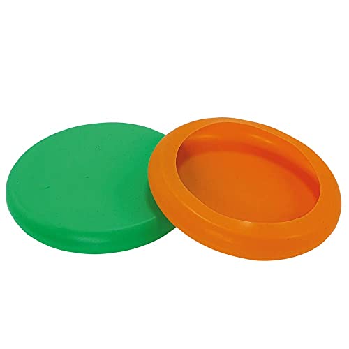 Nobby 61553 - Coperchio per lattine in silicone verde + arancione; 2 pezzi, Ø 11,5 cm