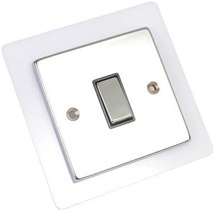 Single Double Light Plug Socket Switch Surround Finger Plate Acrylic (White, Single)