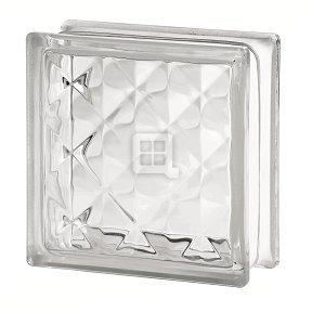 Quality Glass Block 7.5 x 7.5 x 3 Basic Pyramid Glass Block