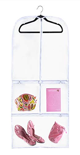 Clear Children's Mini Costume Garment Bag Kids Clothing 16 inch X 40 inch Transparent Storage 5 Pockets