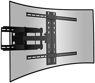 Curved and Flat TV Wall Mount Dual Articulating Arm Bracket w/Full Motion Swing Out Tilt for 42-65 Inch LED LCD OLED Plasma Screen Monitor Up to 110 Lbs VESA 400x600mm, Includes HDMI Cable