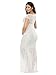 JustVH Women's Off Shoulder Short Sleeve V Neck Lace Maternity Gown Maxi Photography Dress White