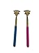 SinLoon Portable Extendable Telescopic Stainless steel rake scratching Metal Back Scratchers/hand massager/backslap with Rubber Handles(2-PACK,Blue-Pink)