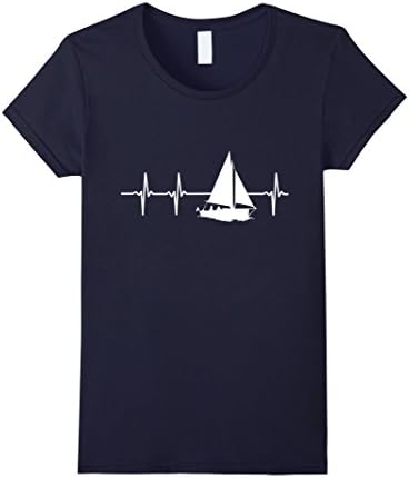 Women's Sailing In A Heartbeat T-Shirt Medium Navy