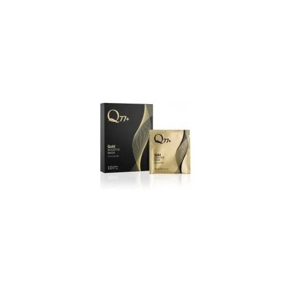 Q77+ - Face Mask - Gold Booster Mask - Instant Lifting Effect - Made with Gold Particles, Vitamins and Essential Oils - Works On and Reduces Wrinkles - 10 Sachets