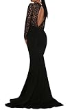 Missord Women's O Neck Long Sleeve Bodycon Maxi Dress for Prom Medium Black