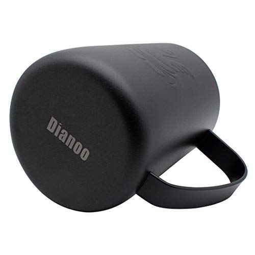 Dianoo Espresso Steaming Pitcher, Espresso Milk Frothing Pitcher Stainless steel, Coffee jug, Latte Art Cup 20 OZ (600ML) Black