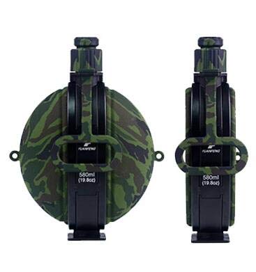 Easyinsmile Collapsible Military Water Bottle Canteen with Compass Bottle Cap for Outdoor Activities-Camping 、Travelling 、Hiking (Camouflage Green) - Thumbnail 5