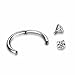 Areke Cute Cubic Zirconia Stainless Steel Hoop Nose Piercings Studs Ring for Lip Eyebrow Nipple Ear Color White