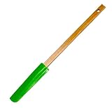 Silicone Rubber Lime Green Jar Scraper Thin Spatula With Rock Maple Handle