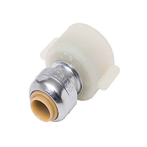 SharkBite U3525LFA Faucet Connector Valve, 1/4 Inch (3/8 Inch OD) x 1/2 Inch Threaded Plumbing Fitting, Push-to-Connect PEX, Copper, CPVC, SRD9 HDPE