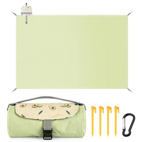 Waterproof Picnic Blanket (150 x 210 cm),lavabile in lavatrice,leggera e dotata di maniglia per il trasporto.Adatta per la spiaggia,il campeggio e Diverse attività all'aperto
