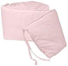 linenaffairs Safe Nursery Washable Crib Bumper Pad Liners for Standard Size/52x28-inch Cribs (Pink) -4 Pieces/Set
