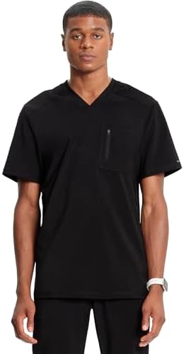 Amazon.com: Cherokee Infinity Mens Partial Zip V-Neck Scrub Top