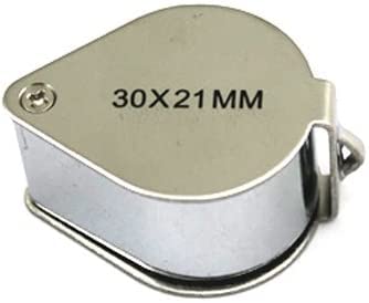 8 Pcs Mini 30X 21mm Jeweler Jeweler's Jewelry Loupe Magnifier Magnifying Glass Silver w/Box