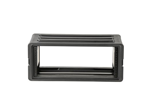 SKB 4U Shallow Roto Rack Case - Durable Polyethylene Gear Protector, Stackable, Waterproof with Twist Latches & Rubber Feet for Musicians, DJs, and A/V Equipment - Secure Transport & Storage Solution