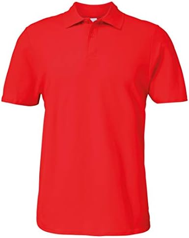 Gildan 64800 Softstyle Adult Double Pique Polo Shirt - Red - S at